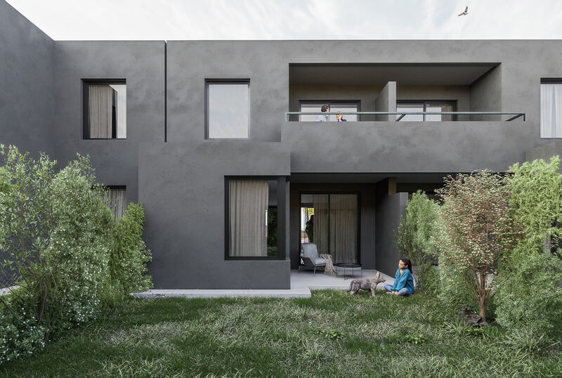 Render de un jardín privado